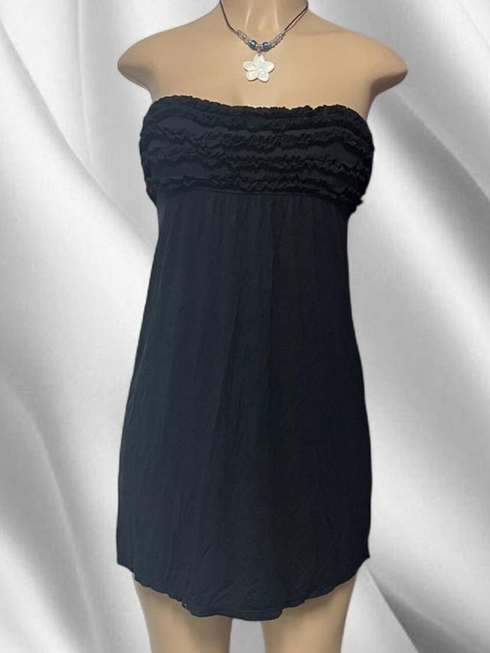 Y2K VS Black Babydoll Frilly Mini Dress